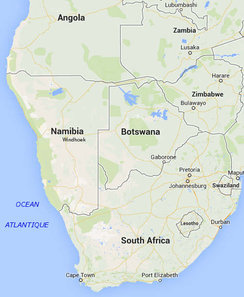 carte Namibie